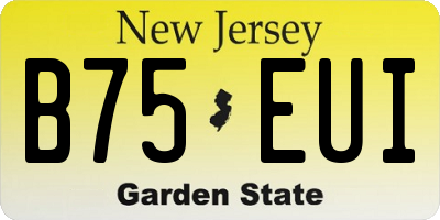 NJ license plate B75EUI