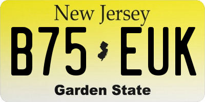 NJ license plate B75EUK