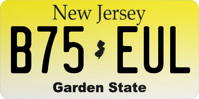 NJ license plate B75EUL