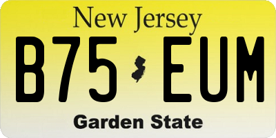 NJ license plate B75EUM