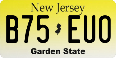 NJ license plate B75EUO