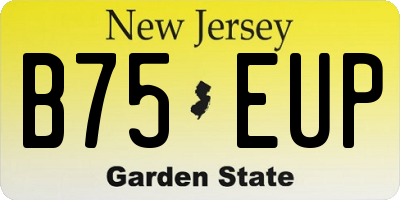 NJ license plate B75EUP