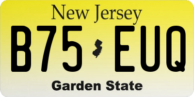 NJ license plate B75EUQ