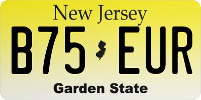 NJ license plate B75EUR