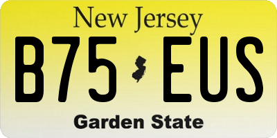 NJ license plate B75EUS
