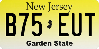 NJ license plate B75EUT