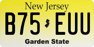 NJ license plate B75EUU