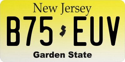 NJ license plate B75EUV