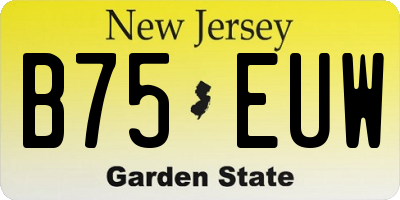 NJ license plate B75EUW