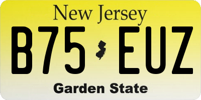 NJ license plate B75EUZ