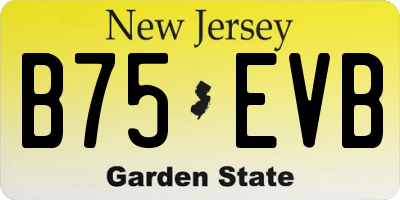 NJ license plate B75EVB