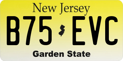 NJ license plate B75EVC