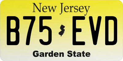 NJ license plate B75EVD
