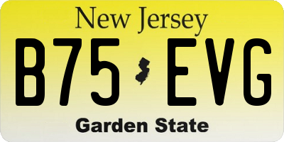 NJ license plate B75EVG