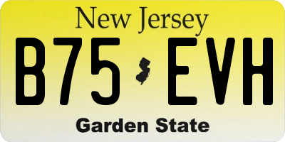NJ license plate B75EVH