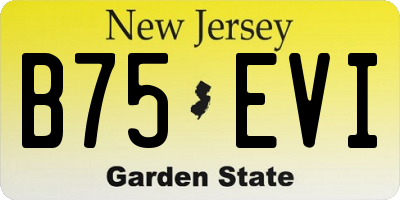 NJ license plate B75EVI