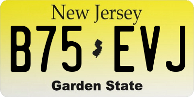 NJ license plate B75EVJ