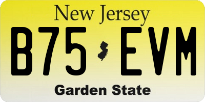 NJ license plate B75EVM