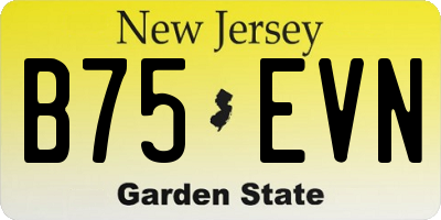 NJ license plate B75EVN