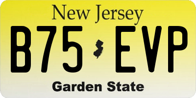 NJ license plate B75EVP