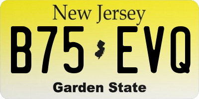 NJ license plate B75EVQ