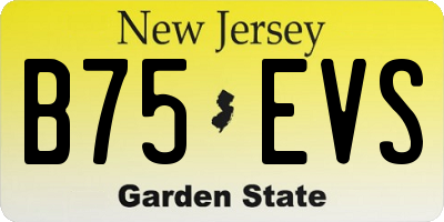 NJ license plate B75EVS