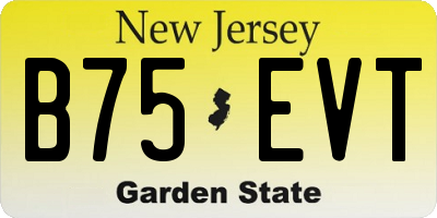 NJ license plate B75EVT