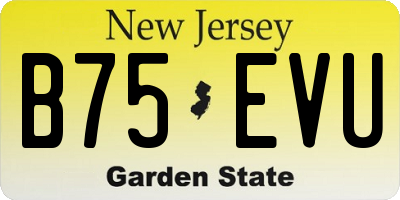 NJ license plate B75EVU