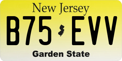 NJ license plate B75EVV