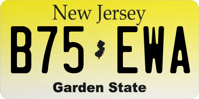 NJ license plate B75EWA