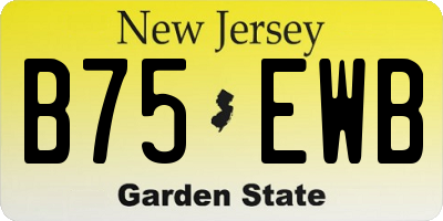 NJ license plate B75EWB