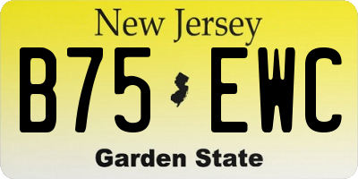 NJ license plate B75EWC