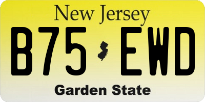 NJ license plate B75EWD