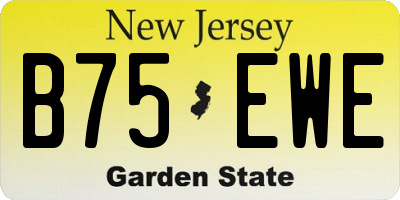 NJ license plate B75EWE