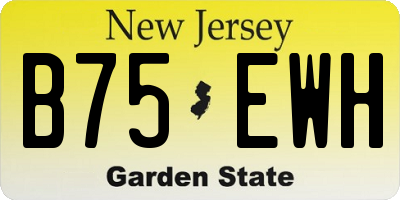 NJ license plate B75EWH