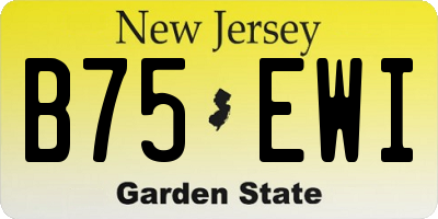 NJ license plate B75EWI