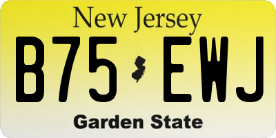 NJ license plate B75EWJ