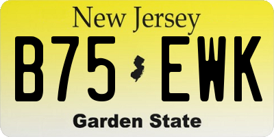 NJ license plate B75EWK