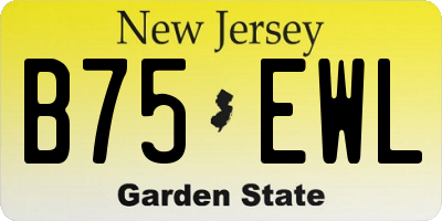 NJ license plate B75EWL
