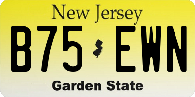 NJ license plate B75EWN