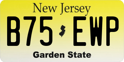 NJ license plate B75EWP