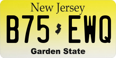 NJ license plate B75EWQ