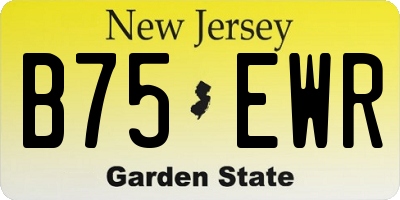 NJ license plate B75EWR