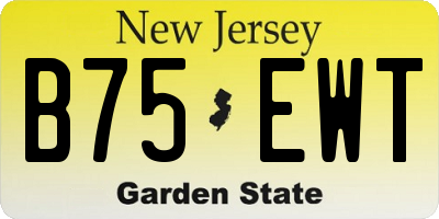 NJ license plate B75EWT