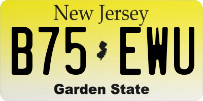 NJ license plate B75EWU