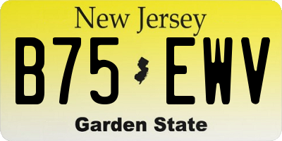 NJ license plate B75EWV