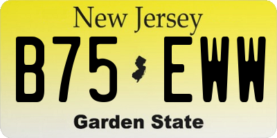 NJ license plate B75EWW