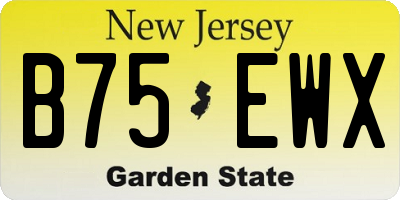NJ license plate B75EWX