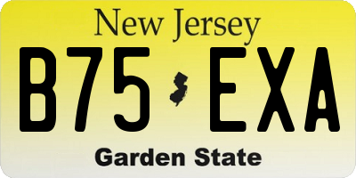 NJ license plate B75EXA
