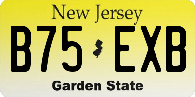 NJ license plate B75EXB